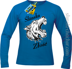 Slunska złość męski longsleeve z nadrukiem-blue