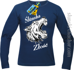 Slunska złość męski longsleeve z nadrukiem-navy blue