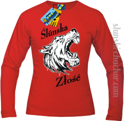 Slunska złość męski longsleeve z nadrukiem-red