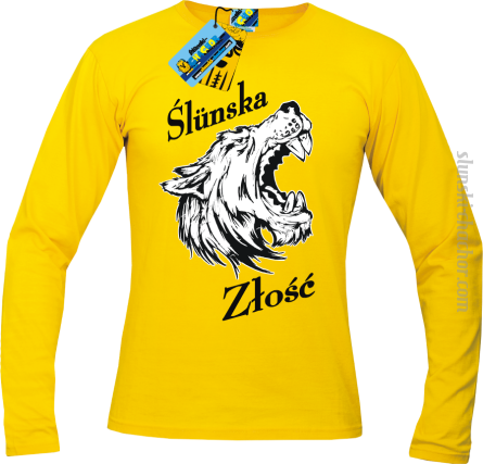 Slunska złość męski longsleeve z nadrukiem-yellow