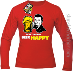DON'T WORRY BEER HAPPY - Longsleeve męski red