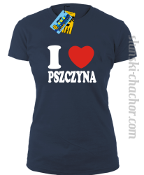 I love Pszczyna koszulka damska z nadrukiem - navy blue