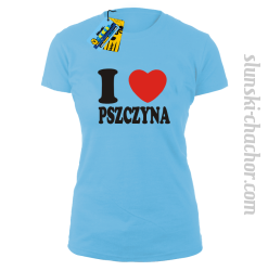 I love Pszczyna koszulka damska z nadrukiem - sky blue
