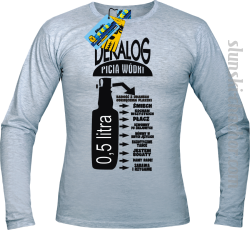 Dekalog picia wódki longsleeve z nadrukiem - ash