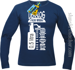 Dekalog picia wódki longsleeve z nadrukiem - navy blue