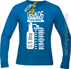 Dekalog picia wódki longsleeve z nadrukiem - blue