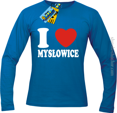 I love Mysłowice - longsleeve męski z nadrukiem 