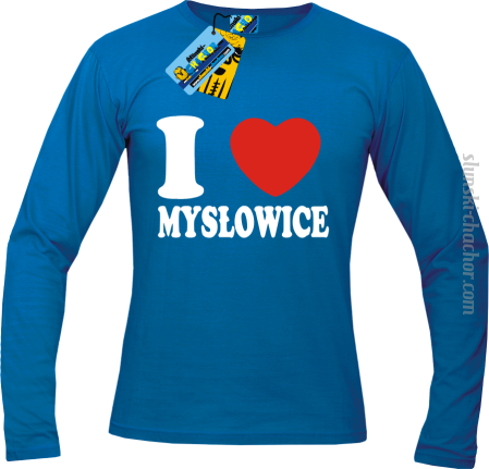 I love Mysłowice - longsleeve męski z nadrukiem 