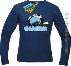 Pieroński chachor longsleeve z nadrukiem - navy blue