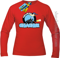 Pieroński chachor longsleeve z nadrukiem - red