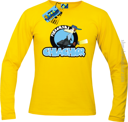 Pieroński chachor longsleeve z nadrukiem - yellow
