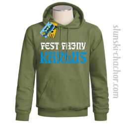 Fest Fajny Karlus - bluza męska z kapturem - khaki