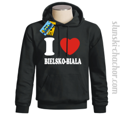 I love Bielsko-Biała bluza męska z nadrukiem - black