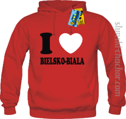 I love Bielsko-Biała bluza męska z nadrukiem - red
