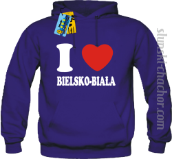 I love Bielsko-Biała bluza męska z nadrukiem - purple