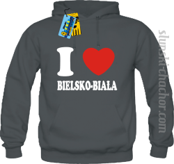 I love Bielsko-Biała bluza męska z nadrukiem - grey