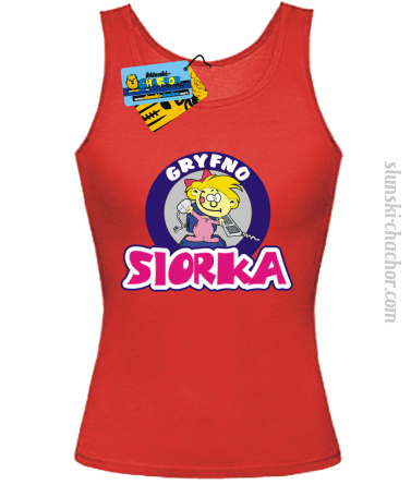 Gryfno siorka top damski z nadrukiem - red