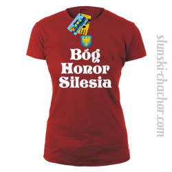 Bóg Honor Silesia - koszulka damska - czerwony