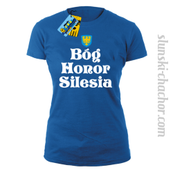Bóg Honor Silesia - koszulka damska - niebieski