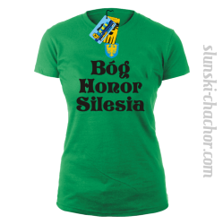 Bóg Honor Silesia - koszulka damska - zielony