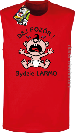 Dej Pozór Bydzie Larmo - Bezrękawnik męski czerwony 