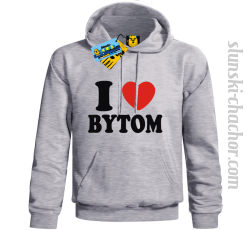 I love Bytom bluza męska z nadrukiem - ash