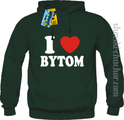 I love Bytom bluza męska z nadrukiem - green
