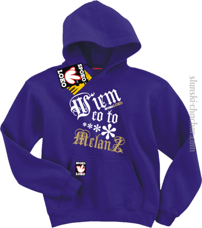 Wiem co to melanż bluza dziecięca z nadrukiem - purple