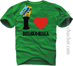 I love Bielsko-Biała koszulka męska z nadrukiem - green