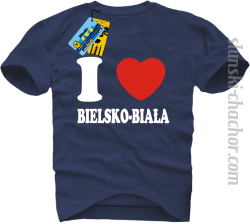 I love Bielsko-Biała koszulka męska z nadrukiem - navy blue