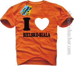 I love Bielsko-Biała koszulka męska z nadrukiem - orange