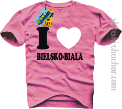 I love Bielsko-Biała koszulka męska z nadrukiem - pink
