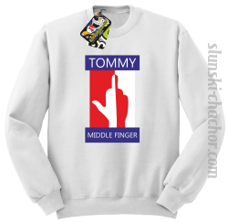 Tommy Middle Finger - Bluza męska STANDARD biały