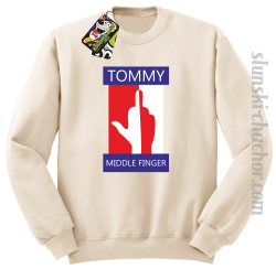 Tommy Middle Finger - Bluza męska STANDARD beż