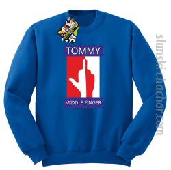 Tommy Middle Finger - Bluza męska STANDARD niebieski