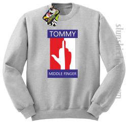 Tommy Middle Finger - Bluza męska STANDARD melanż