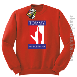 Tommy Middle Finger - Bluza męska STANDARD red
