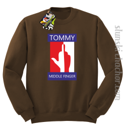 Tommy Middle Finger - Bluza męska STANDARD brąz