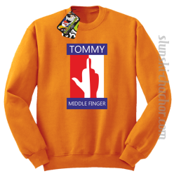 Tommy Middle Finger - Bluza męska STANDARD pomarańcz