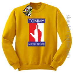 Tommy Middle Finger - Bluza męska STANDARD żółty