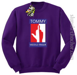 Tommy Middle Finger - Bluza męska STANDARD fiolet