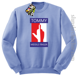 Tommy Middle Finger - Bluza męska STANDARD błękit
