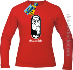 100% szczęścia longsleeve z nadrukiem - red