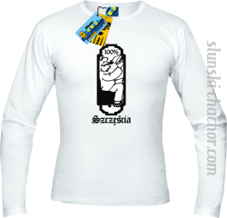 100% szczęścia longsleeve z nadrukiem - white