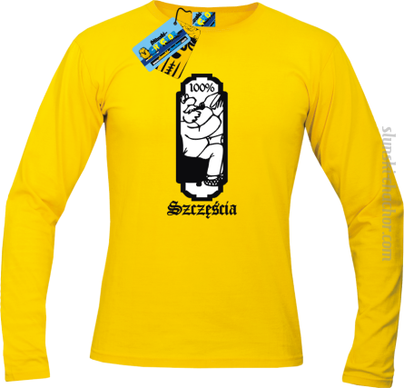 100% szczęścia longsleeve z nadrukiem - yellow