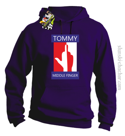 Tommy Middle Finger - Bluza męska z kapturem