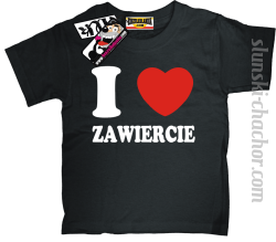 I love Zawiercie koszulka dziecięca z nadrukiem - black