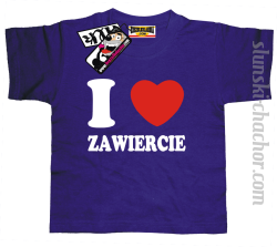 I love Zawiercie koszulka dziecięca z nadrukiem - purple
