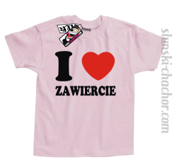 I love Zawiercie koszulka dziecięca z nadrukiem - light pink