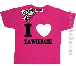 I love Zawiercie koszulka dziecięca z nadrukiem - pink